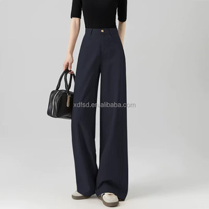 Venta al por Mayor de Pantalones de Pierna Recta de Cintura Alta para Mujer, Pantalones de Pierna Ancha, Pantalones Casuales de Mujer de Europa y América - Product Image 1
