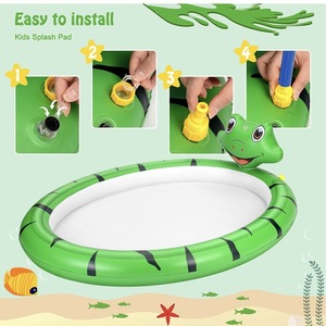 Inflatable Frog Water Sprinkler Pool For Kids Outdoor Play 100-500kg Capacity - Product Image 4