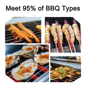 Lò nướng BBQ không khói bằng thép không gỉ chuyên nghiệp thương mại HOUSHAN A8 Series 4 điều khiển, sử dụng gas LPG/khí tự nhiên, nhiệt độ cao - Product Image 6