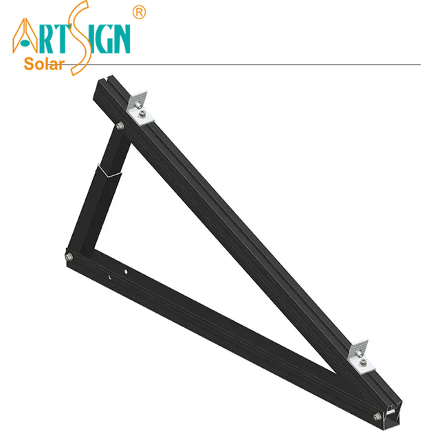 Anodized Black Adjustable Triangle Flat Roof Solar Panel Mounting System