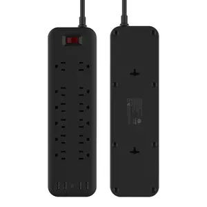 Mặt Hàng Phổ Biến Nhất 12 Ổ Cắm AC Bảo Vệ Tăng Áp Ổ Cắm Đa Năng Loại C 5 USB Ổ Cắm Mở Rộng Dải Nguồn