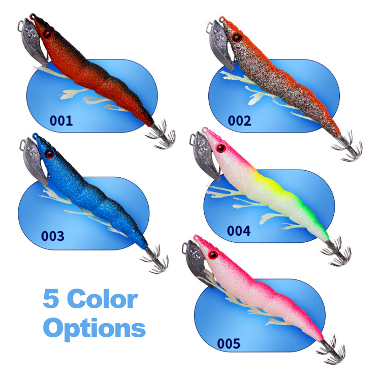 Luminous Wood Shrimp Squid Jig Lure 25g For Carp Fishing