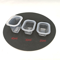 25ml Tomate BBQ Ail Chocolat Épicé En Plastique Rectangle Sauce Tasse Conteneur Avec Film D'étanchéité