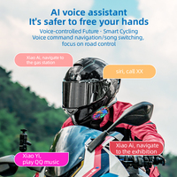 Headset Helm Motor SK16 Layar LCD Lampu Ambient Gradasi Grafiti Interkom 4 Pengendara Berbagi Musik Radio FM IP65