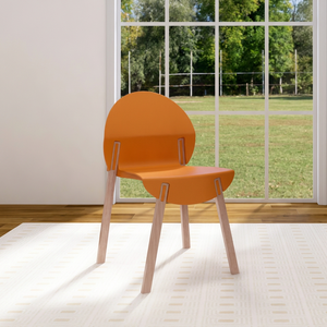Chaise de salle à manger de haute qualité en coquille d'orange, style européen, mobilier de cuisine simple, chaise de loisirs, fournisseur et fabricant pour commandes en gros - Product Image 1