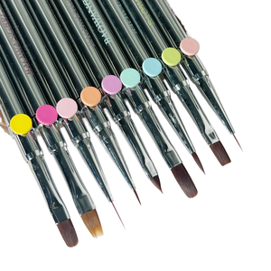 Metal Handle Nail <b>Brush</b> <b>Set</b> Professional <b>Wire</b> Drawing Gel Painting <b>Brushes</b> for Nail Salon - Product Image 1