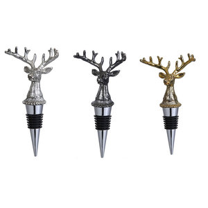 Venditore caldo divertente tappo per bottiglia di vino rosso Set di accessori tappo per vino in Silicone Logo personalizzato tappo per vino animale cervo per Par - Product Image 2