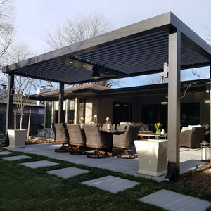 2-20% de réduction Gazebo de jardin en aluminium robuste Pavillon en métal Cantilever Arbor Outdoor Dining Motorised Pergola Roof - Product Image 2