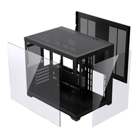 LOVINGCOOL Double panneau latéral en verre trempé Fenêtre moyenne Tour Châssis de bureau MATX Gaming PC Case ITX Computer Case avec RGB Fans
