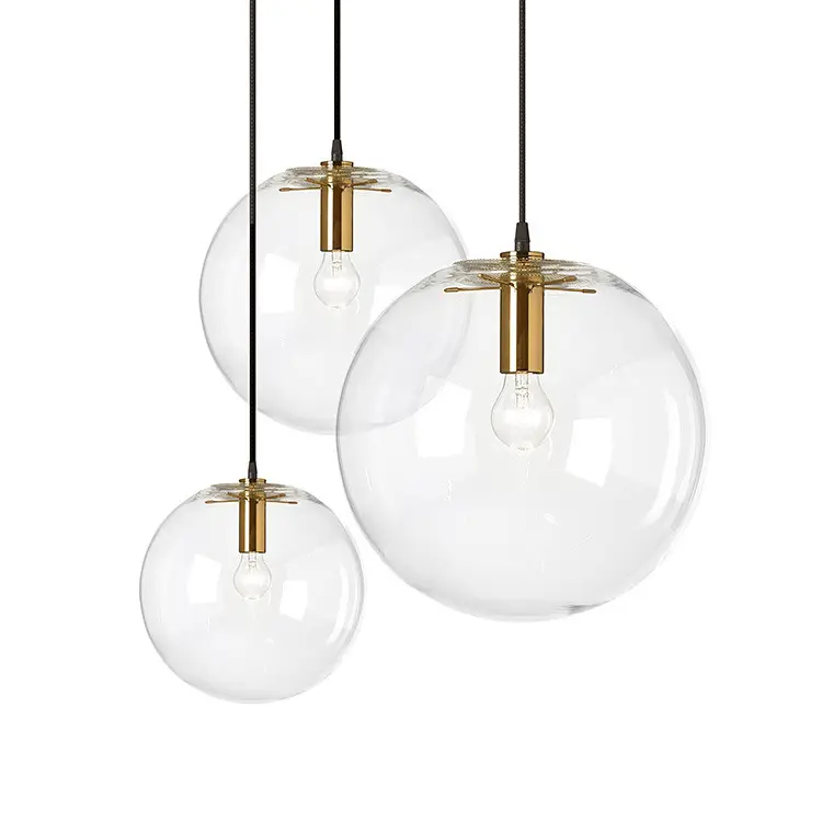 nordisch luxus chandelier hängende beleuchtung home kitchen bedroom decorative nachttisch led glass modern clear ball pendant light