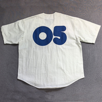 Kaos Jersey Baseball Lengan Pendek Pria Berkualitas Tinggi OEM Bordir Custom Bahan Katun Twill Premium