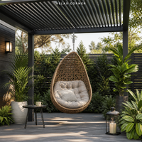 Pergola de jardin extérieure en aluminium thermolaqué motorisée à lames orientables, imperméable, bioclimatique, pour balcon et terrasse