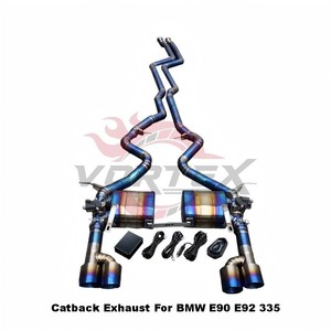 ท่อไอเสียแบบ catback ของ Vortex เกรด5 Ti สำหรับ BMW E90/E92 335i 3.0T สีรุ้งเผาท่อไอเสีย X-PIPE - Product Image 2