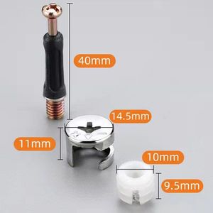 Conector Tres en Uno H301 de Aleación de Zinc, Rueda Excéntrica de 40 mm para Cajones de Armario, Piezas de Ensamblaje para Tableros de Madera - Product Image 1