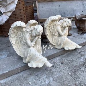 Tuin Ornament Cherub Fee Slapende Gietijzeren Engel Garten Metalen Ijzeren Handwerk Beeld Sculptuur Terras Buiten - Product Image 3