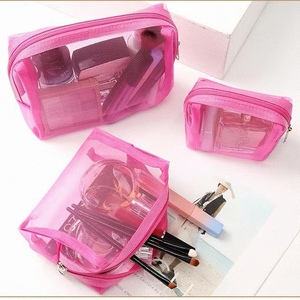 Biểu Tượng Tùy Chỉnh Lớn Bé Màu Hồng Nylon Lưới Bộ Dụng Cụ Dây Kéo Bàn Chải Chủ Mỹ Phẩm <span class=keywords><strong>Pouch</strong></span> Make up Dây Kéo Túi - Product Image 6