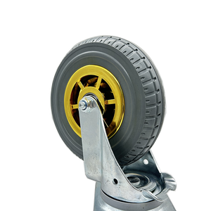 VIMA Black 6 Inch Swivel Caster Wheel Iron Rubber PP 200kg Load Capacity <b>Double</b> Ball Bearing Galvanized Surface for Waste <b>Bin</b> - Product Image 1