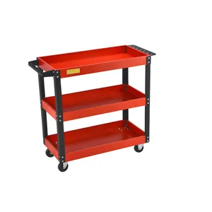 3 Tray Rolling Storage Utility Tool Cart With Wheels Workshop Garage Shelves