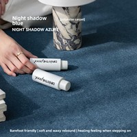 Tapis tissé tufté en acrylique bleu rétro pour salon, bleu roi, style médiéval haut de gamme, ambiance intemporelle, couleur unie, couverture complète