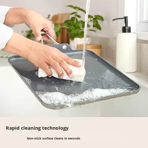 Poêle à <span class=keywords><strong>pizza</strong></span> en aluminium pliable jetable transfrontalière poignée en acier inoxydable antiadhésive pour cuisinière à Induction bacon friture crêpe - Product Image 6