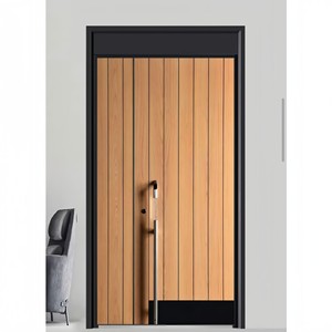 Porte extérieure en acier avec joint en verre, en aluminium moulé, anti-effraction, battante, avec technologie de transfert d'impression à grain de bois - Product Image 2