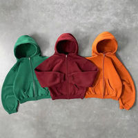 Ensemble de survêtement en molleton de coton épais 450 GSM, coupe oversize, avec sweat à capuche court et pantalon de survêtement, personnalisable avec logo, pour hommes