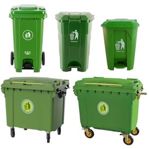 Poubelle à pédale roulante 120L pour extérieur, en plastique écologique, vente en gros - Product Image 5