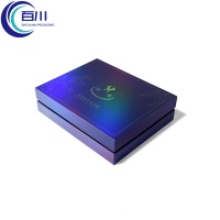Caja de Regalo Exclusiva con Tapa de Papel Plateado Láser, Logotipo Personalizado, Color Festivo, Perfumada, para Cosméticos, Aceites, Cuidado de la Piel