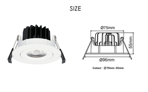 COB <span class=keywords><strong>Downlight</strong></span> Can <span class=keywords><strong>Exterior</strong></span> Globo ocular Luz montada en el techo Regulable <span class=keywords><strong>Downlight</strong></span> Flicker Free Regulable Cob Empotrable <span class=keywords><strong>Led</strong></span> <span class=keywords><strong>Downlight</strong></span> - Product Image 6