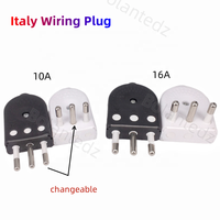 Italienischer Wiederverdrahtbarer Stecker 10A 16A Gerade Winkel 90 Grad für Italien Stromversorgung Rund 3-polig Typ-L Verdrahtungsstecker Weiß Schwarz