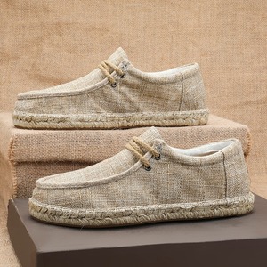 Zapatos de lino sin olor para hombre, sandalias de hierba tejida para pescadores, zapatos de lona de verano para hombre, zapatos casuales con suela de cáñamo, zapatos de moda. - Product Image 1