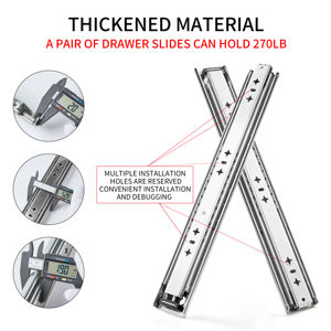 Glissière de tiroir à roulement à billes robuste OEM 53mm Glissière de canal télescopique <span class=keywords><strong>pour</strong></span> meubles armoires <span class=keywords><strong>pour</strong></span> cuisine salle à manger en plein air - Product Image 4