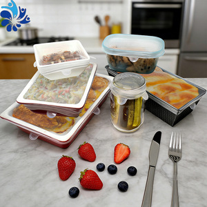 Ensemble de couvercles de conservation alimentaire en silicone extensibles, 6 pièces, réutilisables, ronds, à clipser, pour fruits, légumes, pique-nique - Product Image 2