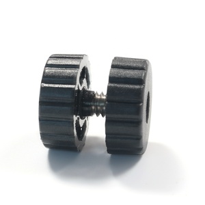 Tornillo de Mariposa de Polipropileno 3/8-16 M6 1/4 TPI 20, Negro, con Perilla de Plástico PP - Product Image 4