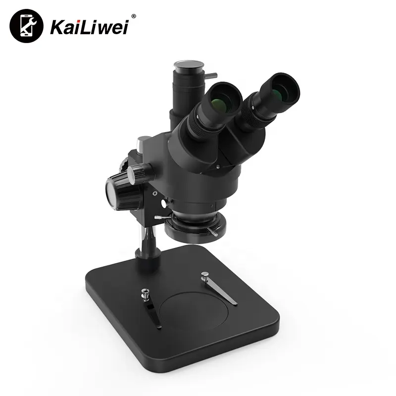 Mikroskop Stereo Trinokular Terbaik 7-45X Zoom Terus Menerus LED Lampu PCB Alat Solder Mineral Menonton Mikroskop