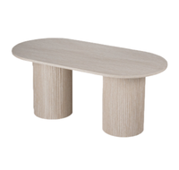 Table à manger ovale moderne nordique, entièrement en MDF, meuble stable pour cuisine, restaurant, café minimaliste, réception durable