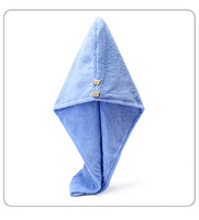 Wholesale ODM Dry Hair Cap Multi-color Hair with Turban Shower Cap Super Absorbent Microfiber Hair Band Towel with Ring Buckle
