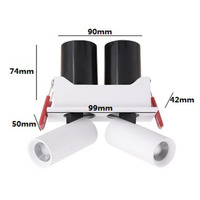Spot LED COB à double tête monté en surface 360° °   Projecteur LED télescopique rotatif, éclairage orientable anti-éblouissement