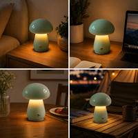 Lampe de table sans fil moderne en forme de champignon, lampe de nuit LED rechargeable, commande tactile, charge de type C, mini lampe portable pour hôtel, café