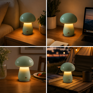 Lámpara de Mesa Inalámbrica Moderna con Forma de Hongo, Lámpara Nocturna LED Recargable, Control Táctil, Carga Tipo C, Mini Lámpara Portátil para Hotel, Cafeterí<span class=keywords><strong>a</strong></span> - Product Image 5
