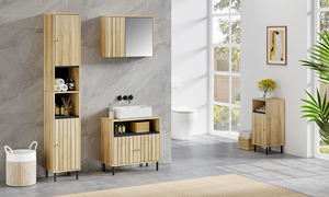 Armoire <span class=keywords><strong>de</strong></span> rangement pour évier à anches avec 2 portes armoire traditionnelle <span class=keywords><strong>sous</strong></span> évier organisateur économiseur d'espace <span class=keywords><strong>de</strong></span> salle <span class=keywords><strong>de</strong></span> bain avec étagère réglable - Product Image 2