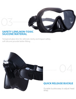 En gros drôle masque de plongée en silicone noir anti-buée adulte étanche plongée masque de natation