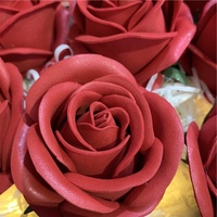 F-1563 OEM Rose géante en mousse artificielle faite à la main pour décoration de mariage, grande fleur en mousse PE, rose rouge