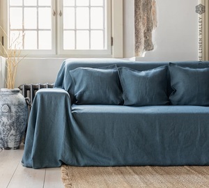 Fundas de sofá de lino de estilo bohemio rústico, cobertores naturales lavables para cama y dormitorio, fundas para sofá y sofá - Product Image 2