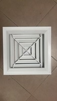 Système de ventilation CVC au design moderne, grille d'aération carrée en aluminium à 4 voies, diffuseur de plafond, grille d'évacuation carrée pour ventilation
