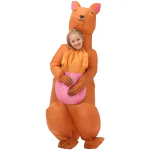 Crianças Canguru Traje Inflável Canguru Vestido Ternos Criança Anime Purim Halloween Party Cosplay Trajes