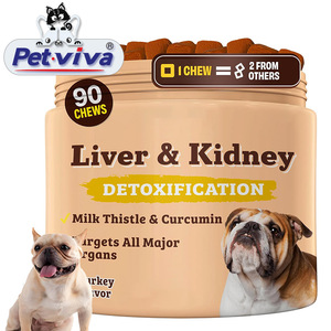 Leber- & Nieren-Nahrungsergänzungsmittel für Hunde Weiche Kausnacks Mariendistel Cranberry Löwenzahnwurzel Kurkuma Astragalus Gesundheitspflege Haustier-Nahrungsergänzungsmittel - Product Image 1