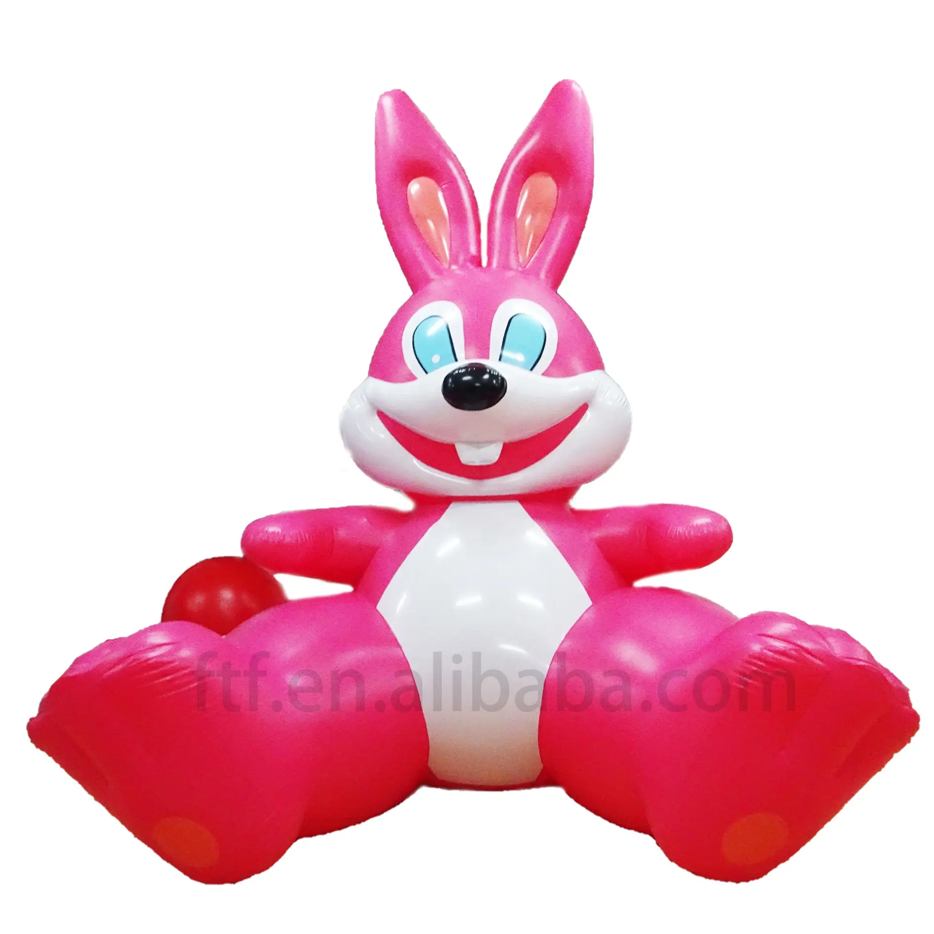 Custom cute inflatable pink rabbit cartoon rabbit animal model advertising inflatable pink rabbit
