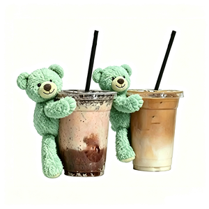 ตุ๊กตาหมีขนาดเล็กสำหรับแก้วกาแฟ ตุ๊กตาหมีเท็ดดี้แบบมีเวลโคร - Product Image 2