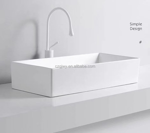 Lavabo de salle de bain commercial de qualité supérieure, style moderne, finition mate, en céramique - Product Image 4